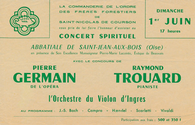 Concert spirituel Saint-Jean-aux-Bois 1958