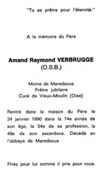 Décès du Père Amand Raymond Verbrugge