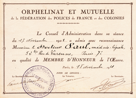 Orphelinat et Mutuelle de la Fédération des Polices de France et des Colonies